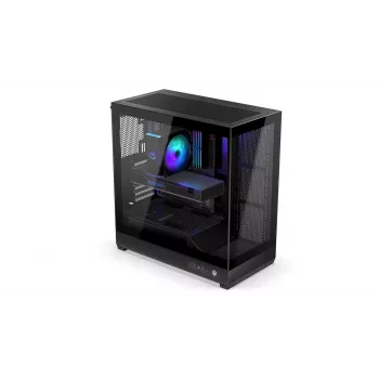 ENDORFY Fishtank 6000 Flex Mid-Tower PC Case - Must, kahekordne karastatud klaas, USB-C, E-ATX, Back-Connect valmis (ilma ventilaatoriteta)
