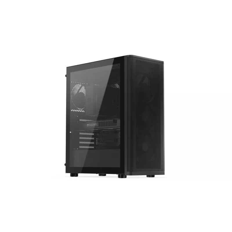 ENDORFY Ventum 400 Air ATX PC Case - Must, karastatud klaas, 4x Stratus 120 PWM ventilaatorit, USB-C