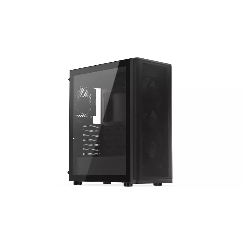 ENDORFY Ventum 400 Air ATX PC Case - Must, karastatud klaas, 4x Stratus 120 PWM ventilaatorit, USB-C