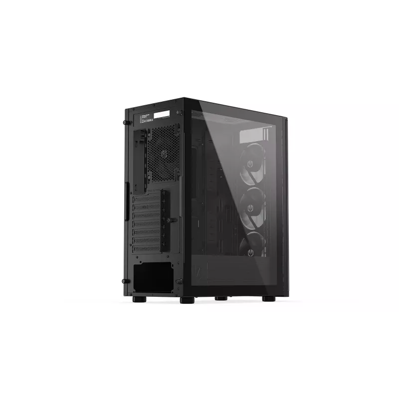 ENDORFY Ventum 400 Air ATX PC Case - Must, karastatud klaas, 4x Stratus 120 PWM ventilaatorit, USB-C
