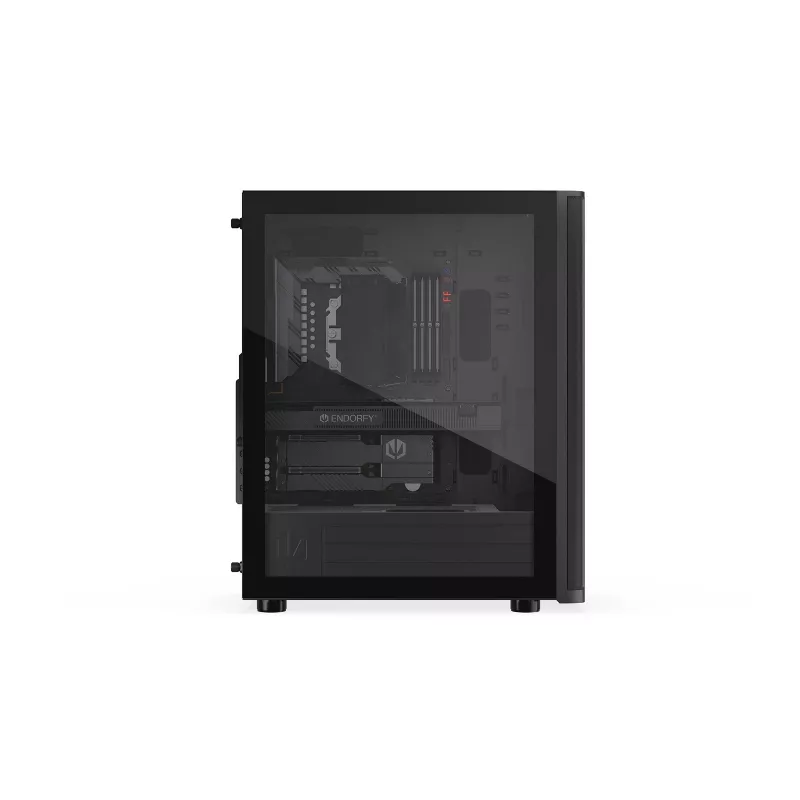 ENDORFY Ventum 400 Air ATX PC Case - Must, karastatud klaas, 4x Stratus 120 PWM ventilaatorit, USB-C