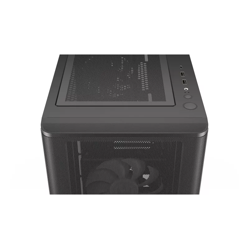 ENDORFY Ventum 400 ARGB ATX PC korpus - must, karastatud klaas, 4x Stratus 120 PWM ARGB ventilaatorit, ARGB ja PWM kontroller, USB-C