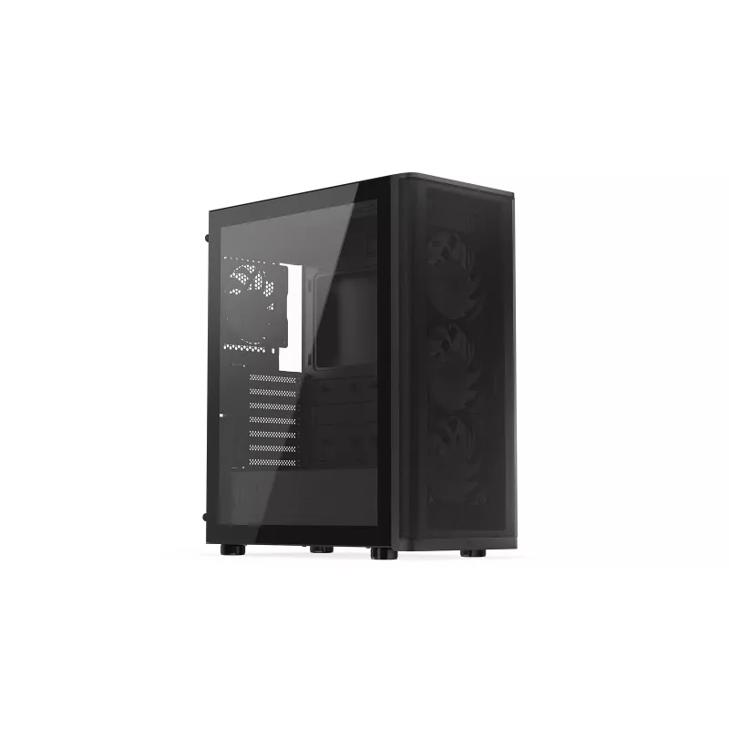 ENDORFY Ventum 400 ARGB ATX PC korpus - must, karastatud klaas, 4x Stratus 120 PWM ARGB ventilaatorit, ARGB ja PWM kontroller, USB-C