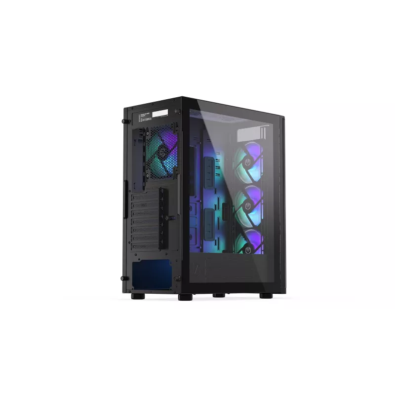 ENDORFY Ventum 400 ARGB ATX PC korpus - must, karastatud klaas, 4x Stratus 120 PWM ARGB ventilaatorit, ARGB ja PWM kontroller, USB-C