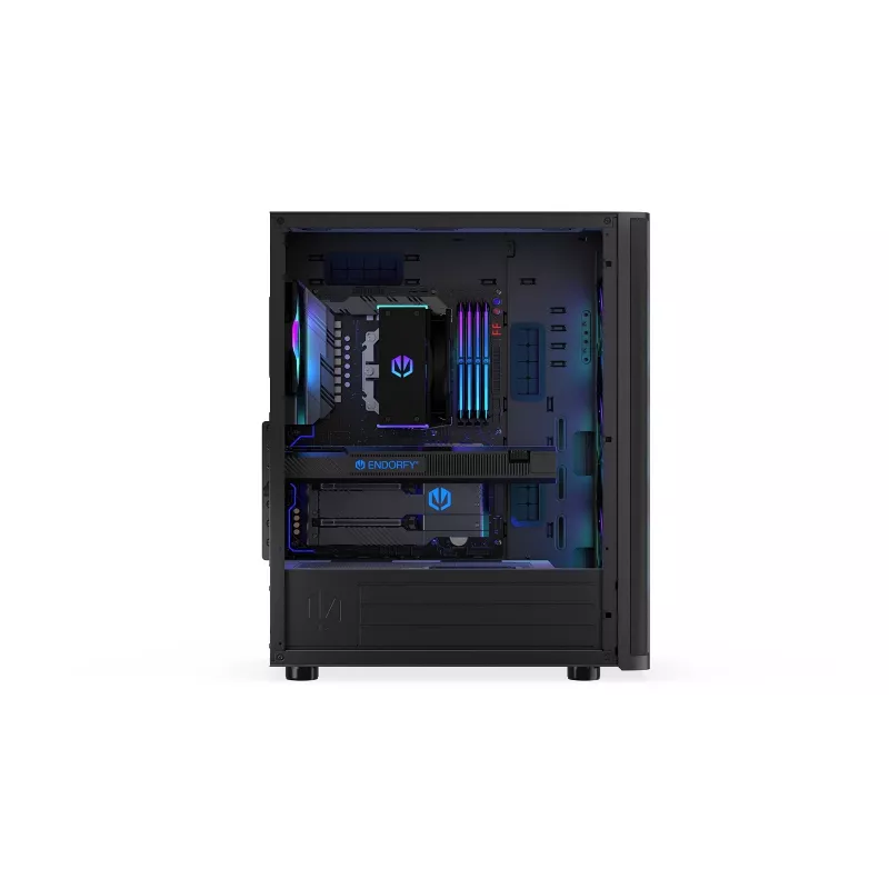 ENDORFY Ventum 400 ARGB ATX PC korpus - must, karastatud klaas, 4x Stratus 120 PWM ARGB ventilaatorit, ARGB ja PWM kontroller, USB-C