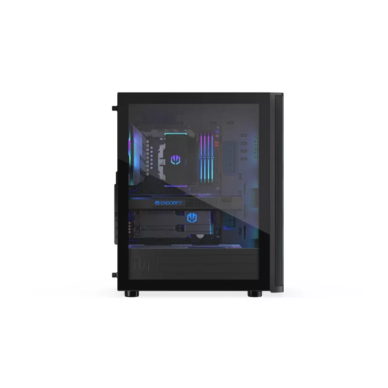 ENDORFY Ventum 400 ARGB ATX PC korpus - must, karastatud klaas, 4x Stratus 120 PWM ARGB ventilaatorit, ARGB ja PWM kontroller, USB-C
