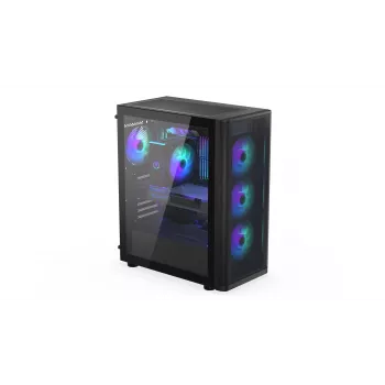 ENDORFY Ventum 400 ARGB ATX PC korpus - must, karastatud klaas, 4x Stratus 120 PWM ARGB ventilaatorit, ARGB ja PWM kontroller, USB-C