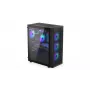 ENDORFY Ventum 400 ARGB ATX PC korpus - must, karastatud klaas, 4x Stratus 120 PWM ARGB ventilaatorit, ARGB ja PWM kontroller, USB-C