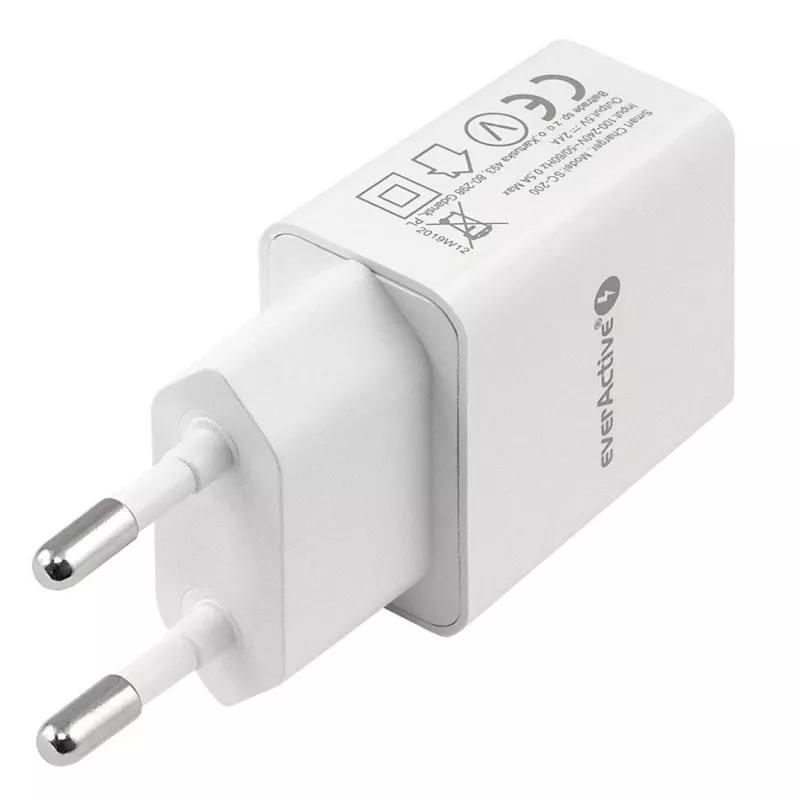 everActive SC-200 USB-A seinelaadija 2.4A 12W Valge