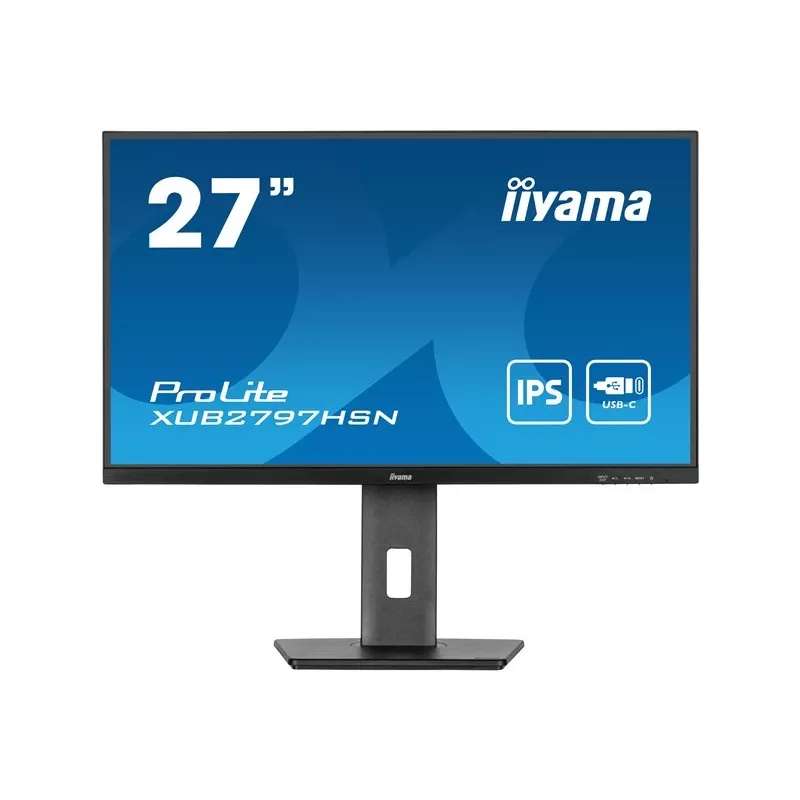 iiyama ProLite XUB2797HSN-B1 27 tolli IPS Full HD 100Hz USB-C 65W ergonoomiline monitor