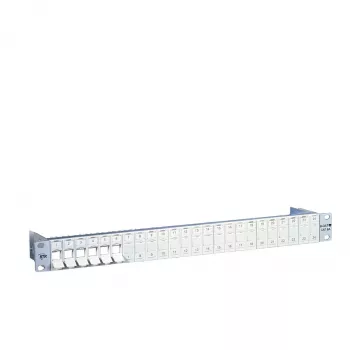 METZ CONNECT BTR E-DAT Module Patch Panel - 24 Ports - Cat.6A - Shielded - 1U - Light Grey (RAL 7035) - 130920-00-E