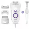 Braun Silk-épil 5 5-825 Power Epilaator, Valge/Roosa, 28 pintsettidega, MicroGrip, Juhtmega