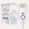 Braun Silk-épil 5 5-825 Power Epilaator, Valge/Roosa, 28 pintsettidega, MicroGrip, Juhtmega