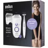 Braun Silk-épil 5 5-825 Power Epilaator, Valge/Roosa, 28 pintsettidega, MicroGrip, Juhtmega