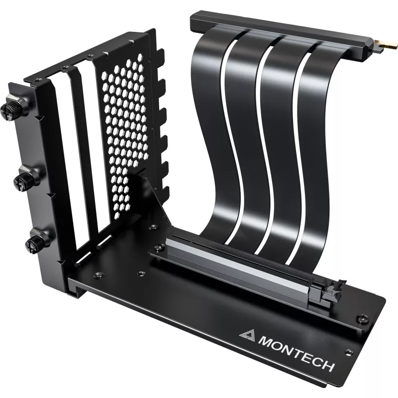 MONTECH Vertikaalne GPU kinnituskomplekt PCIe 4.0 tõstekaabliga, must, 20 cm