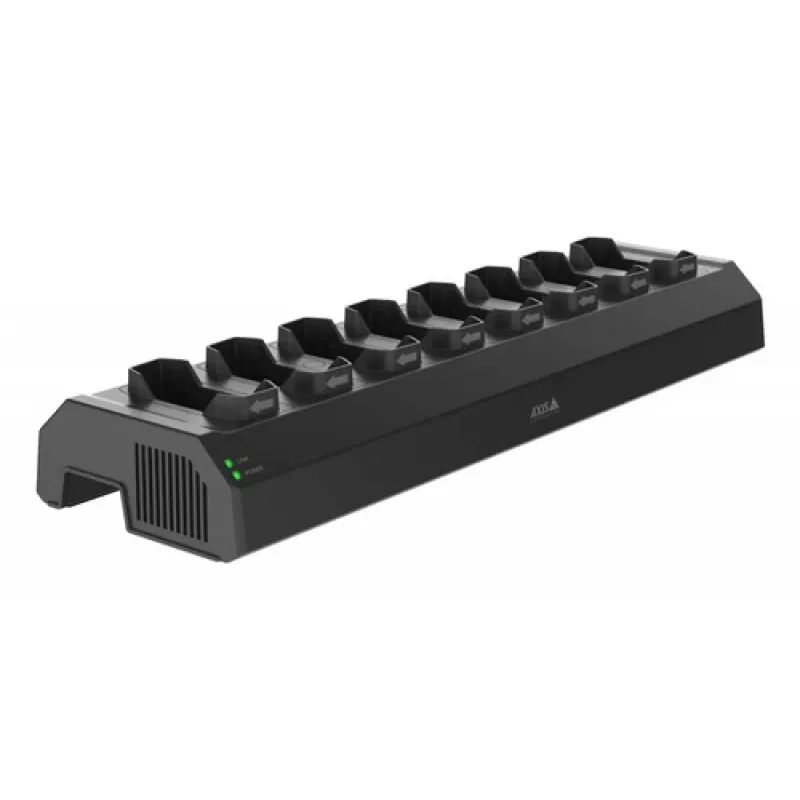 Axis W701 Mk II dokkimisjaam - 8-kohaline laadimis- ja sünkroonimisjaam kehakaameratele - 120W - must (NCS S 9000-N) - Euroopa pistik