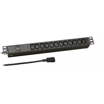 EFB Electronics EK631CC.1 19 inch 1U toitejaotuse seade (PDU) 12x C13 pistikupesa, C14 sisend, 2m kaabel, must