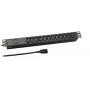EFB Electronics EK631CC.1 19 inch 1U toitejaotuse seade (PDU) 12x C13 pistikupesa, C14 sisend, 2m kaabel, must
