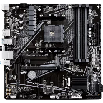 Gigabyte A520M DS3H WIFI6E emaplaat, AMD AM4, DDR4, Wi-Fi 6E, GbE LAN, USB 3.2 Gen 1, mATX