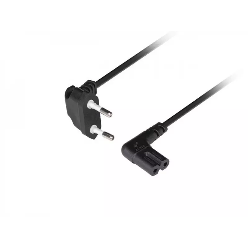 LANBERG CEE 7/16 to IEC 320 C7 Power Cord 3m Angled VDE Black