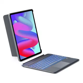 Inateck klaviatuuriga ümbris iPad 10. põlvkonnale (10,9-tolline, 2022) puuteplaadi ja taustvalgustusega - hall