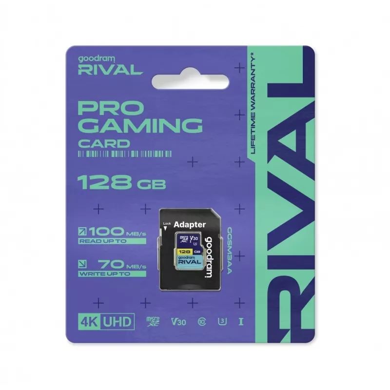 GOODRAM microSDXC 128GB V30 UHS-I U3 RIVAL + Adapter