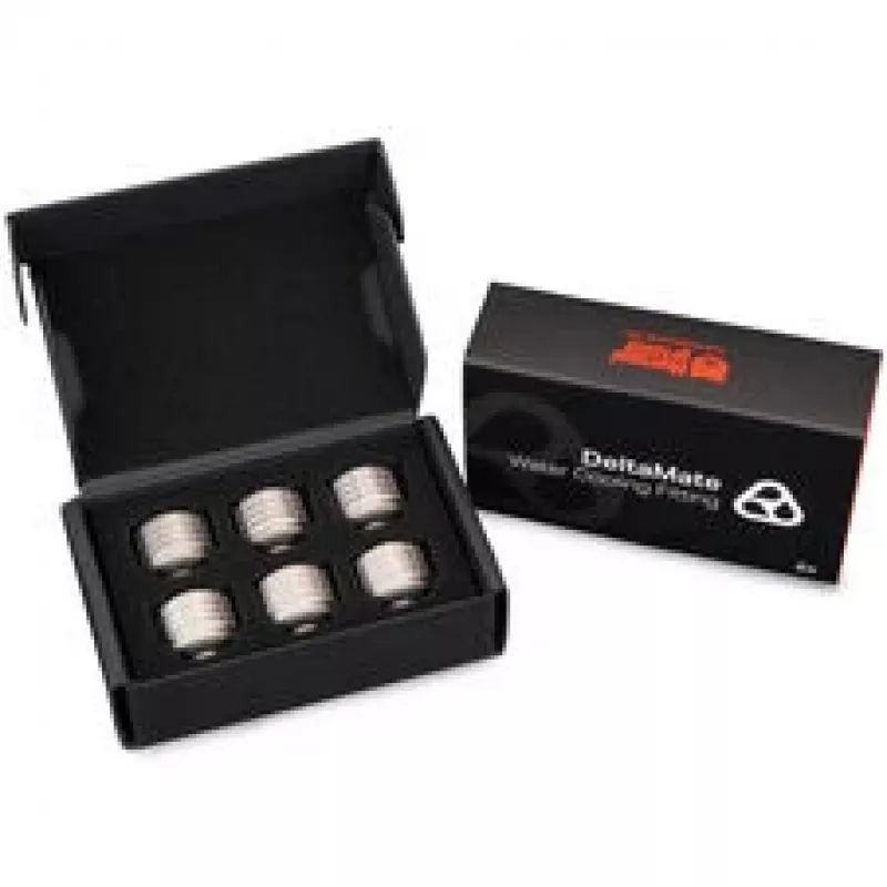Thermal Grizzly DeltaMate Fitting HT16, nikkelkattega teras, G1/4 inch keere, 6-pakk
