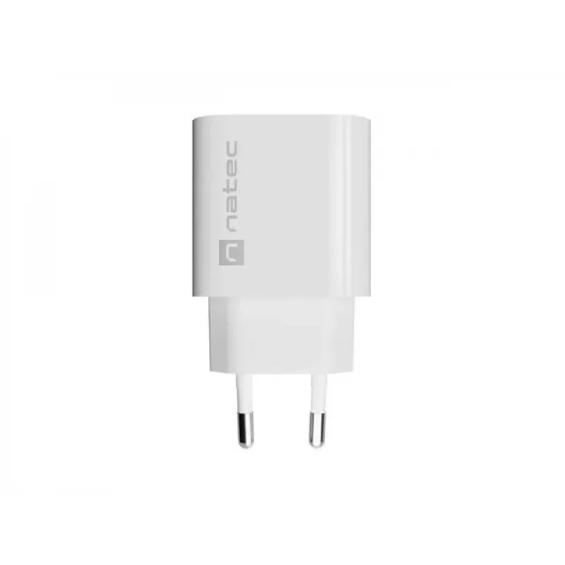 NATEC Ribera seinadapter 1x USB-A + 1x USB-C 20W Valge