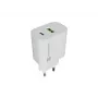 NATEC Ribera seinadapter 1x USB-A + 1x USB-C 20W Valge