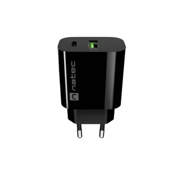 NATEC Ribera seinadapter 1x USB-A + 1x USB-C 20W must