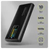 AXAGON EEM2-SD2B väline korpus 10Gbps M.2 NVMe/SATA SSD LED-ekraaniga, USB-C, must