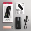 AXAGON EEM2-SD2B väline korpus 10Gbps M.2 NVMe/SATA SSD LED-ekraaniga, USB-C, must