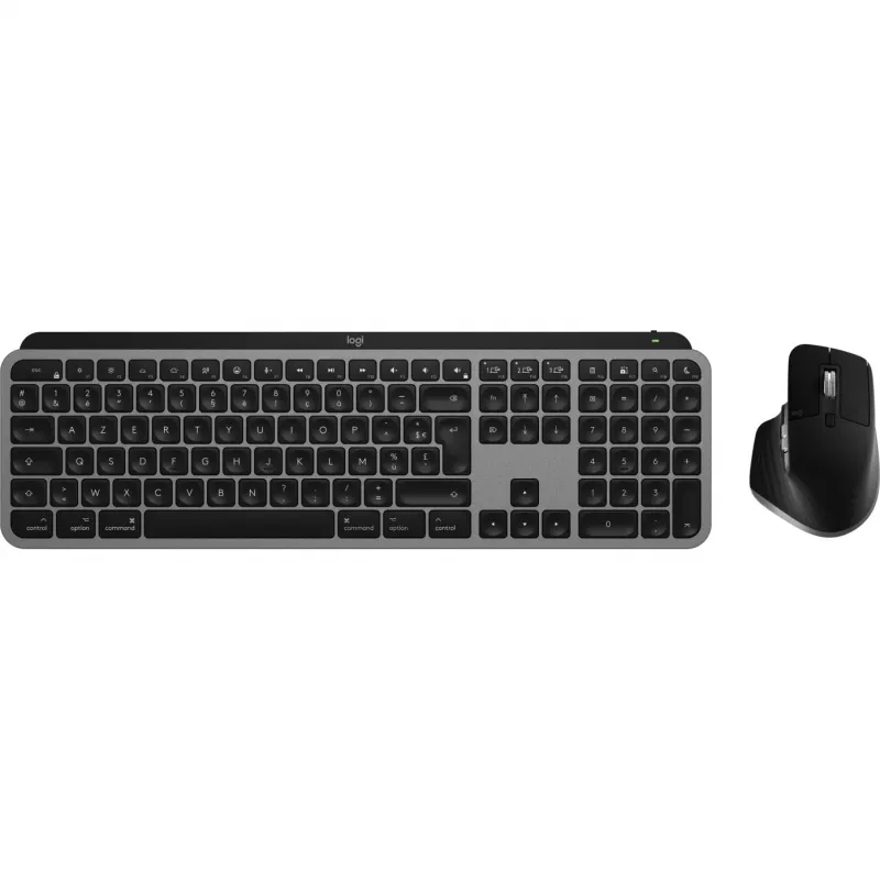 Logitech Master Series MX Keys S Combo for Mac - Juhtmeta klaviatuuri ja hiire komplekt - Täissuuruses - Taustvalgustusega - AZERTY Prantsuse - Space Gray (920-012841)