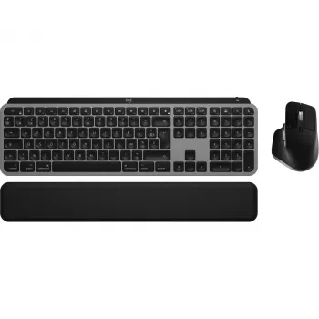 Logitech Master Series MX Keys S Combo for Mac - Juhtmeta klaviatuuri ja hiire komplekt - Täissuuruses - Taustvalgustusega - AZERTY Prantsuse - Space Gray (920-012841)