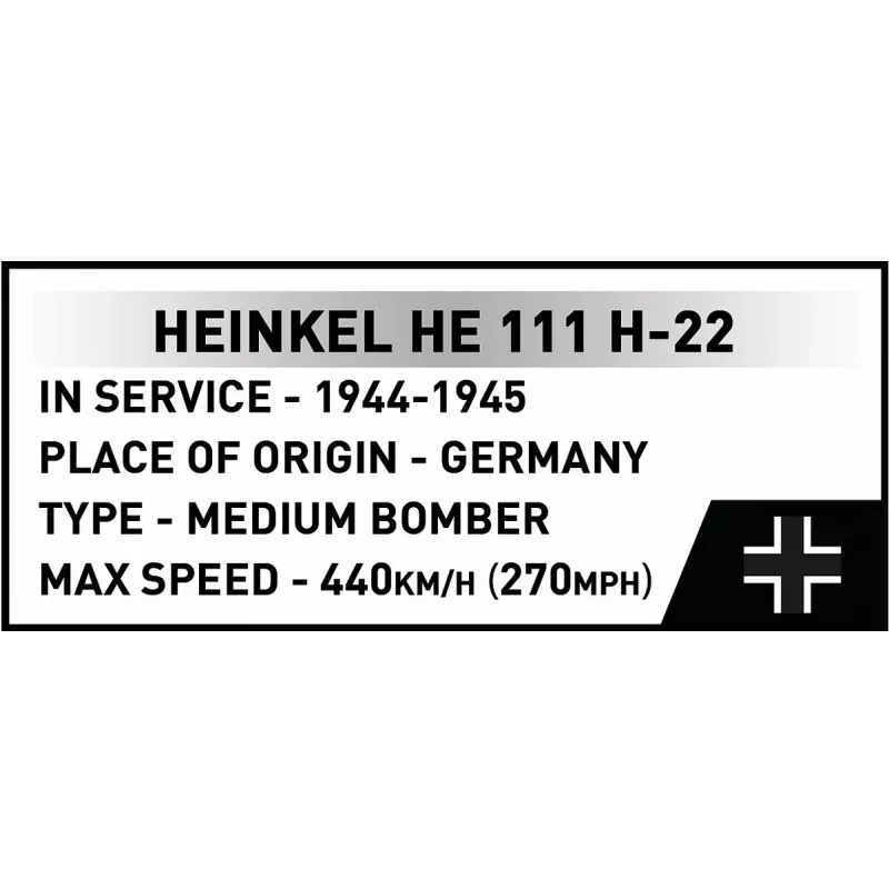 COBI Heinkel HE 111 H-22 koos V1 lendava pommiga ehitusklotside komplekt, 927 tükki