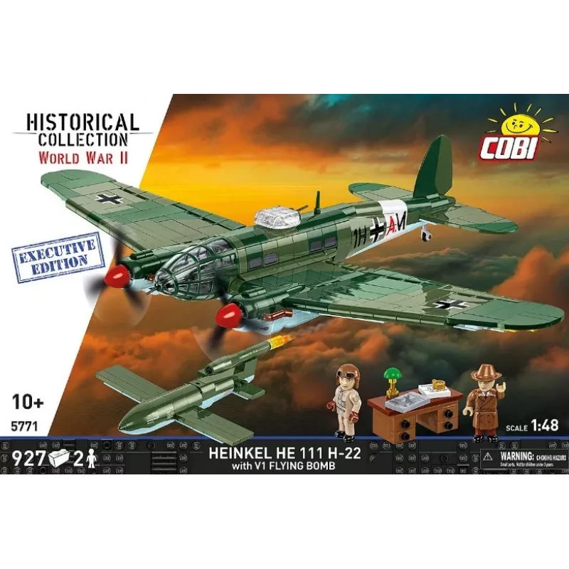 COBI Heinkel HE 111 H-22 koos V1 lendava pommiga ehitusklotside komplekt, 927 tükki