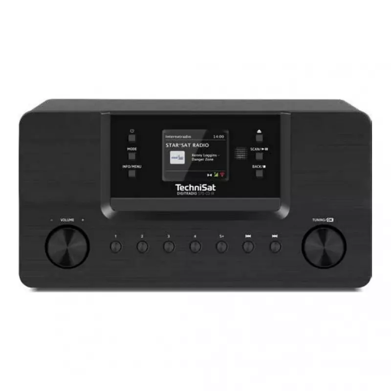 TechniSat DigitRadio 570 CD IR Black DAB+/FM/Internet Radio CD-mängija ja Bluetoothiga