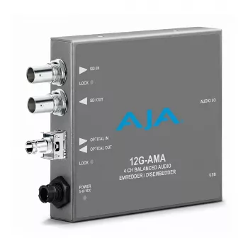 AJA 12G-AMA-R 12G-SDI analoogheli sisestaja/väljastaja 4-kanalilise XLR-iga