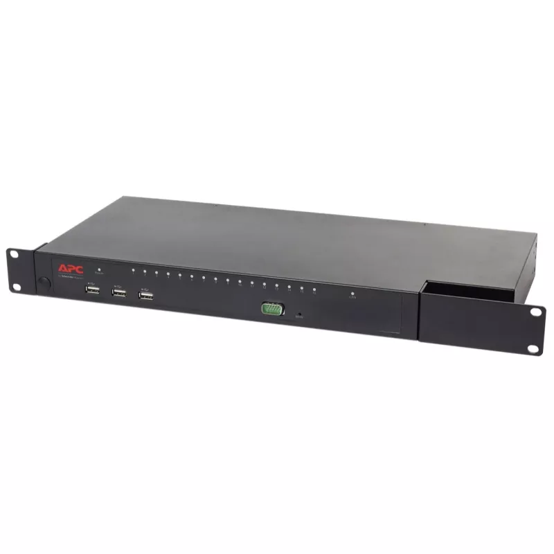 APC KVM1116R KVM Switch - 1 kohalik kasutaja, 16 porti, VGA, USB, 1U riiulipaigaldus