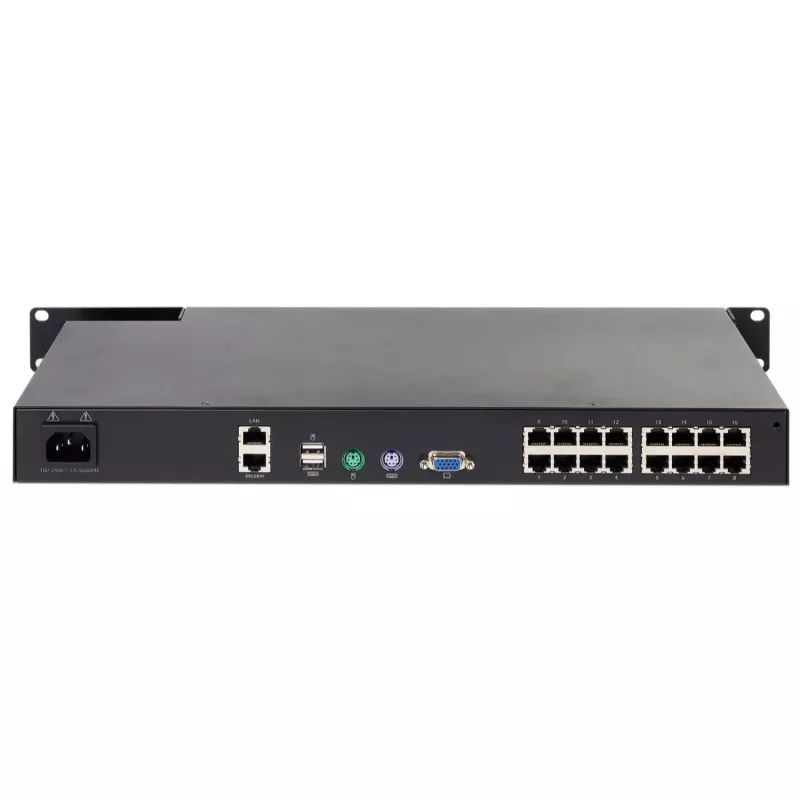 APC KVM1116R KVM Switch - 1 kohalik kasutaja, 16 porti, VGA, USB, 1U riiulipaigaldus