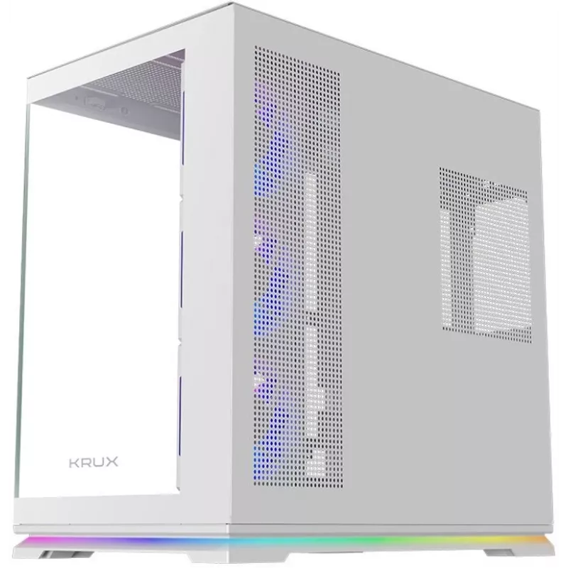 Krux Atron White Mid-Tower PC Case with Tempered Glass