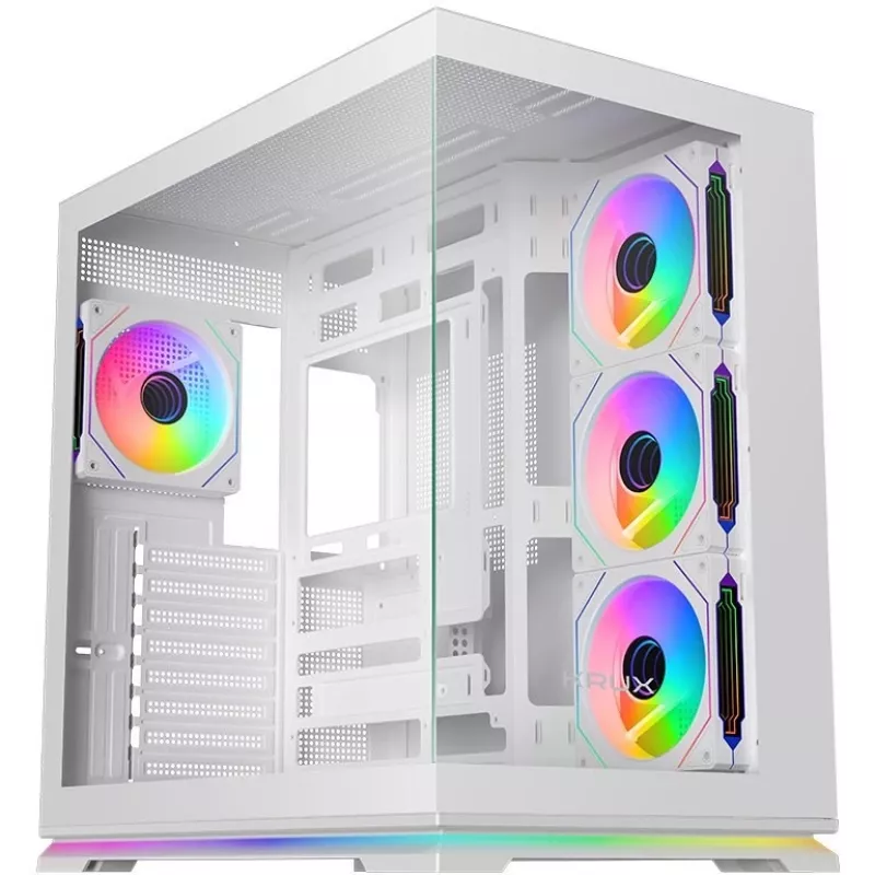 Krux Atron White Mid-Tower PC Case with Tempered Glass