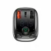 Baseus S-13 Bluetooth FM Transmitter Car Charger QC 3.0/4.0 PD, käed-vabad kõned, LED-ekraan, must