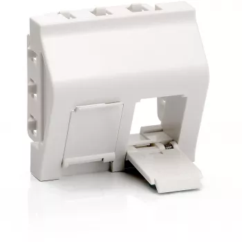 EQUIP Prantsuse modulaarne pistikupesa sisestus 2 porti Keystone 45x45mm puhas valge RAL9010