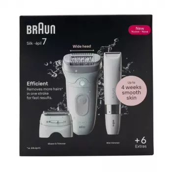 Braun Silk-épil 7 7-441 Epilaator - Hõbedane/Valge - 40 pintsetti - MicroGrip - 0,5 mm - Laetav - Sisseehitatud aku