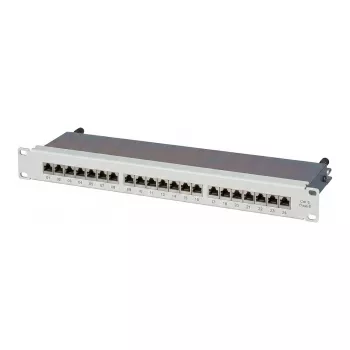 EFB Elektronik 19 inch 1U 24-Port Patch Panel, Tühi, Hall (RAL 7035)