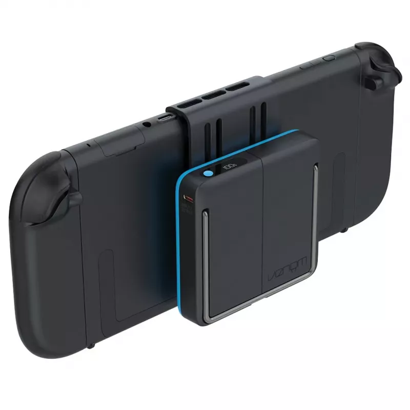 Venom Laadimiskarp Nintendo Switch 2 jaoks – Kõva kestaga kandekott 10 000 mAh toiteplokiga, must