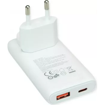 VALUE USB seinadapter, EU/US pistik, 2x USB (A+C), 65W