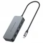 CONCEPTRONIC USB-C to 2x Gigabit Ethernet + 2x USB-A 3.2 Gen 1 Adapter, 0.3m, Grey