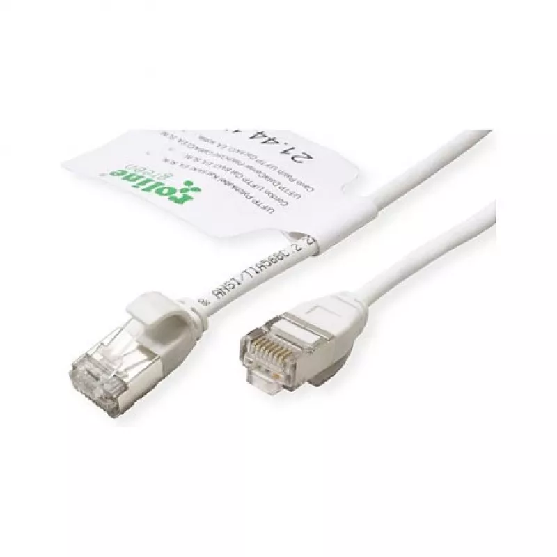 ROLINE GREEN U/FTP Patch Cable Cat.6A (Class EA), LSOH, Slim, White, 1.5 m